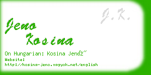 jeno kosina business card